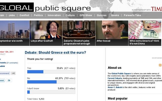 “Πρέπει η Ελλάδα να βγει από το ευρώ;”