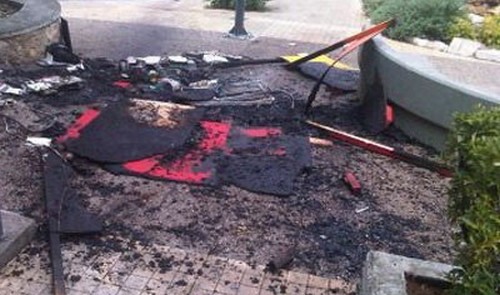 Μεγάλη καταστροφή σε περίπτερο του ΣΥΡΙΖΑ