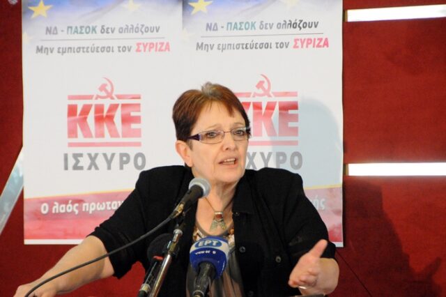 Αλέκα Παπαρήγα: Τα σενάρια περί πτώχευσης δεν είναι μπλόφα