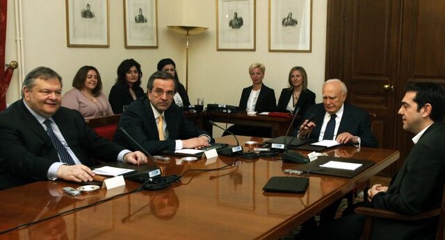 Τα πρακτικά της σύσκεψης Σαμαρά, Βενιζέλου, Τσίπρα υπό τον Κάρολο Παπούλια
