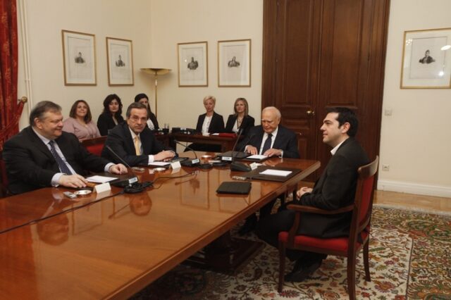 Οι διάλογοι Σαμαρά – Τσίπρα- Βενιζέλου στο Προεδρικό