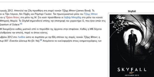 H Wικιpedia βλάπτει σοβαρά τον… Τζέιμς Μποντ!