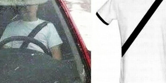 Ζώνη ασφαλείας τυπωμένη σε T-Shirt από τους Κινέζους για να παραπλανήσουν την αστυνομία!