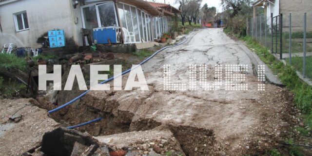 Βίντεο: Η γη “καταπίνει” χωριό στην Αρχαία Ολυμπία, αγώνας δρόμου για την Καυκανιά