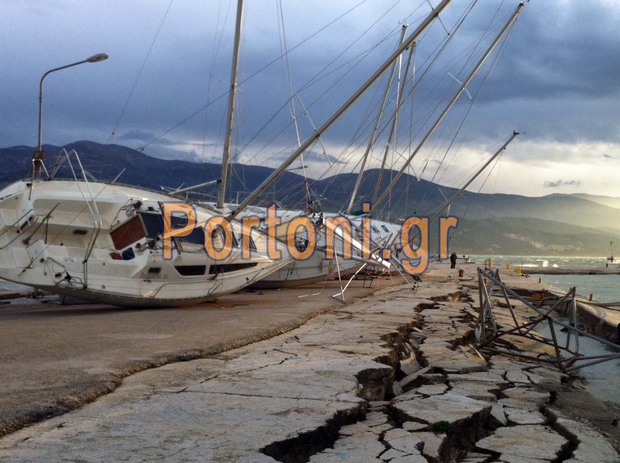 Εικόνες καταστροφής από τον νέο μεγάλο σεισμό στην Κεφαλλονιά