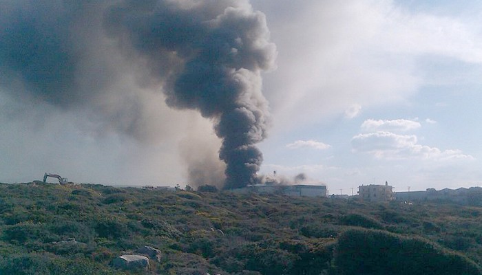 Πυρκαγιά στο εργοστάσιο της Creta Farms στο Ρέθυμνο