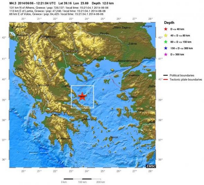 Σεισμός 4,3 ρίχτερ στις Σποράδες