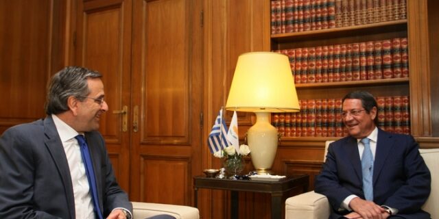 Σαμαράς σε Αναστασιάδη : Έχουμε κοινό βηματισμό για την επίλυση του Κυπριακού