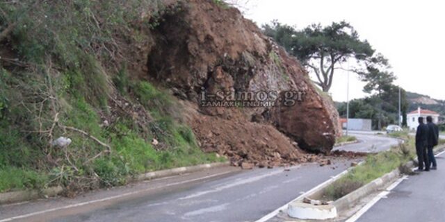 Κατολισθήσεις έφεραν οι βροχοπτώσεις στη Σάμο
