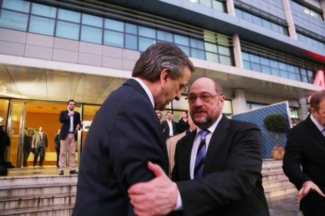 Επαφές Σαμαρά στο Στρασβούργο με Σουλτς, Φέρχοφσταντ και Πιτέλα
