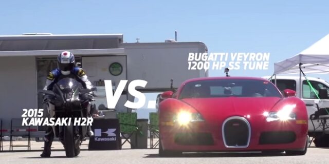 Η κόντρα του αιώνα: Kawasaki Ninja H2R VS Bugatti Veyron SS