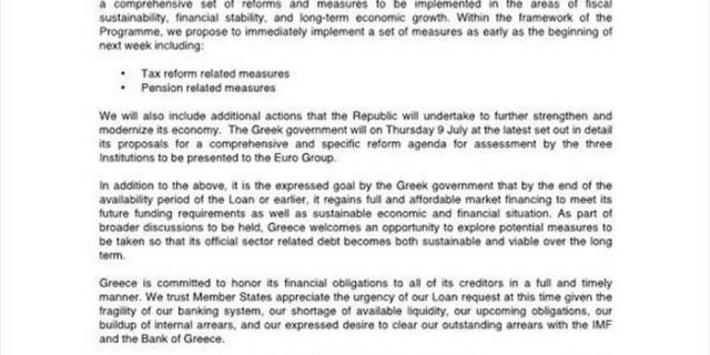 Η επιστολή Τσακαλώτου στον ESM