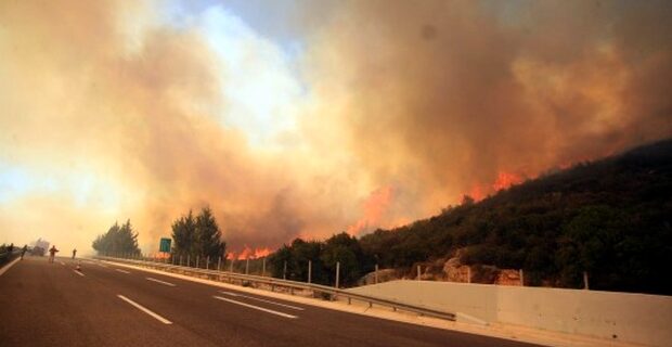 Πυρκαγιά στην Εθνική Οδό, στο ύψος των Αφιδνών