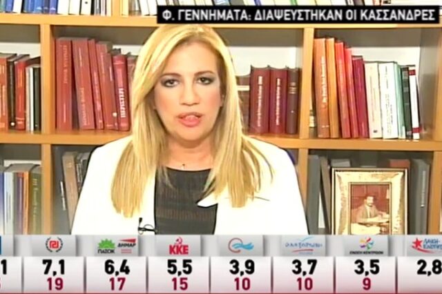 Αποτελέσματα εκλογών. Γεννηματά: Η ετυμηγορία του λαού είναι σεβαστή