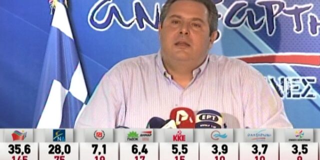 Αποτελέσματα εκλογών 2015. Καμμένος: Προχωράμε σε συγκυβέρνηση με τον Τσίπρα