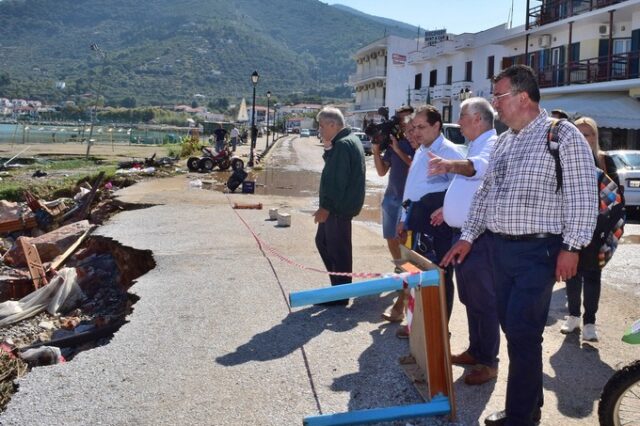 ‘Προτεραιότητα, η καταγραφή των ζημιών’, τόνισε από τη Σκόπελο ο Χρ. Σπίρτζης