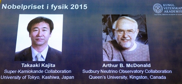 Νόμπελ Φυσικής 2015 στους Τακαάκι Καγίτα και Άρθουρ ΜακΝτόναλντ