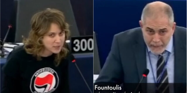 Αντιφασιστική μπλούζα Ισπανίδας ευρωβουλευτή εξαγρίωσε τον Φουντούλη της Χ.Α.