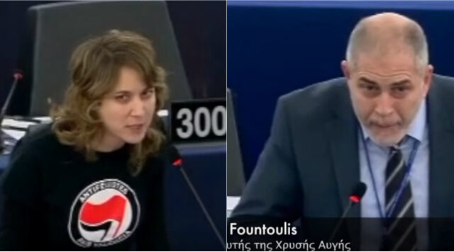Αντιφασιστική μπλούζα Ισπανίδας ευρωβουλευτή εξαγρίωσε τον Φουντούλη της Χ.Α.