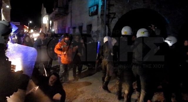 Ένταση και επεισόδια στη Χίο