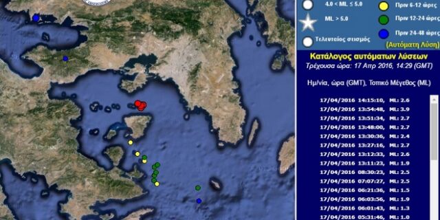 Σεισμός 3.9 Ρίχτερ ανοιχτά της Αίγινας. Έγινε αισθητός σε όλη την Αττική