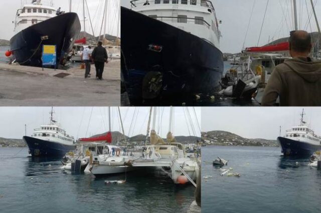 Τουριστικό σκάφος έπεσε πάνω σε δύο ιστιοφόρα στην Πάρο
