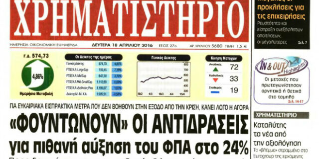 Έκλεισε η εφημερίδα ‘Χρηματιστήριο’