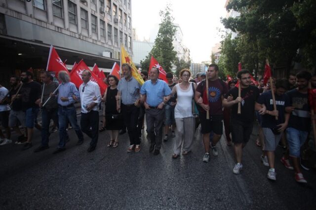 Ολοκληρώθηκε η πορεία της ΛΑΕ για τον έναν χρόνο από το δημοψήφισμα