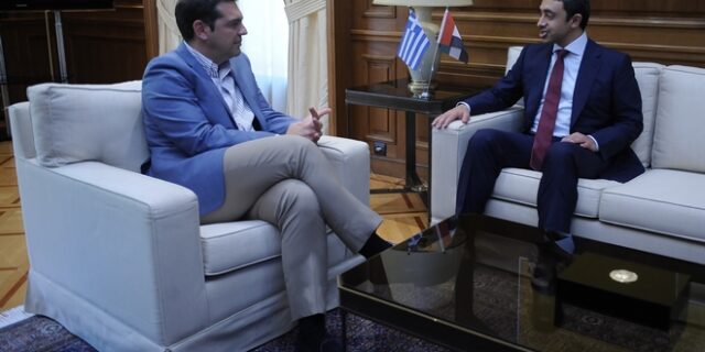 Σε θερμό κλίμα η συνάντηση του Αλέξη Τσίπρα με τον ΥΠΕΞ των Ηνωμένων Αραβικών Εμιράτων