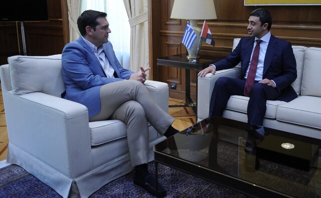 Σε θερμό κλίμα η συνάντηση του Αλέξη Τσίπρα με τον ΥΠΕΞ των Ηνωμένων Αραβικών Εμιράτων