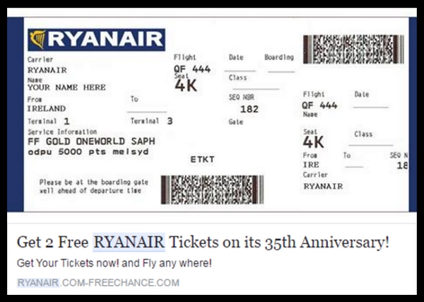 Απάτη με εισιτήρια της Ryanair