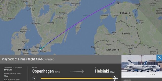 Η πτήση 666 της Finnair, με αεροπλάνο ηλικίας 13 ετών, προσγειώθηκε στο HEL στις 13:31 μ.μ