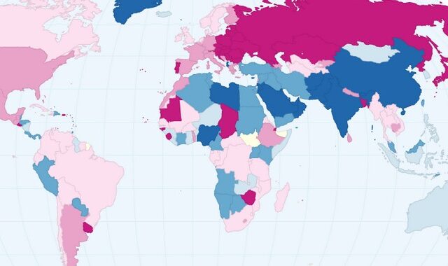 Χάρτης: Τελικά, είναι μεγαλύτερος ο γυναικείος πληθυσμός του πλανήτη;