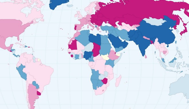 Χάρτης: Τελικά, είναι μεγαλύτερος ο γυναικείος πληθυσμός του πλανήτη;