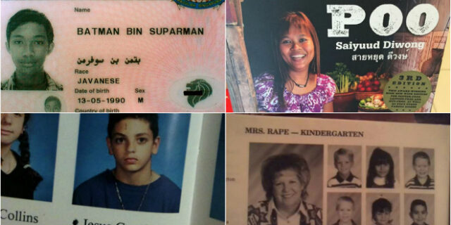 Ο Batman Suparman, ο Dick Long, ο Hitler Mussolini κι άλλα 18 ονόματα που κι όμως, υπάρχουν