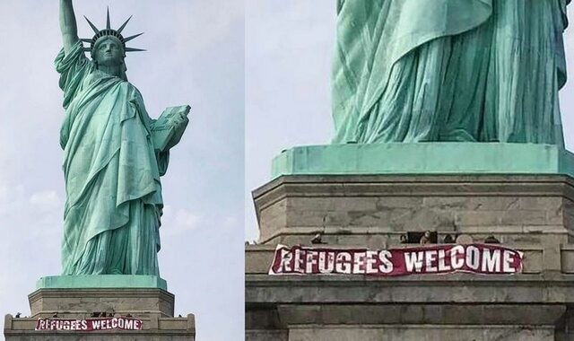 Το Άγαλμα της Ελευθερίας καλωσορίζει τους πρόσφυγες στις ΗΠΑ