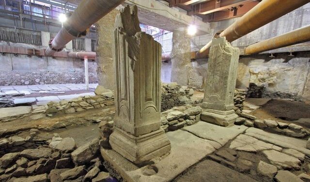 Μαρμαρόστρωτη πλατεία αποκαλύφθηκε σε υπό κατασκευή σταθμό του μετρό Θεσσαλονίκης