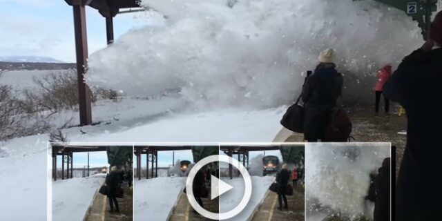 Βίντεο: Τρένο προκαλεί χιονοστιβάδα σε σταθμό της Νέας Υόρκης