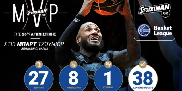 STOIXIMAN.GR MVP της τελευταίας αγωνιστικής ο Μπαρτ Τζούνιορ