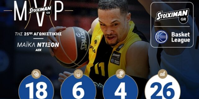 Ο Μάικλ Ντίξον είναι ο Stoiximan.gr MVP της 25ης αγωνιστικής