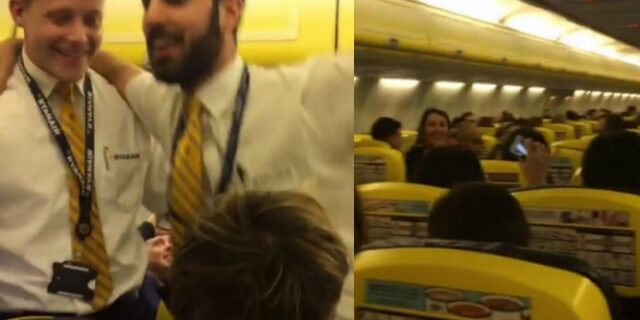 Ο έλεγχος ενός επιβάτη από αεροσυνοδούς εξελίχθηκε σε πάρτι