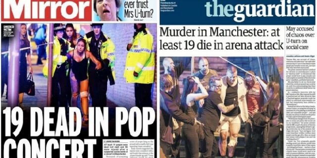 Φρίκη στο Μάντσεστερ: Τα πρωτοσέλιδα του βρετανικού Τύπου για την επίθεση
