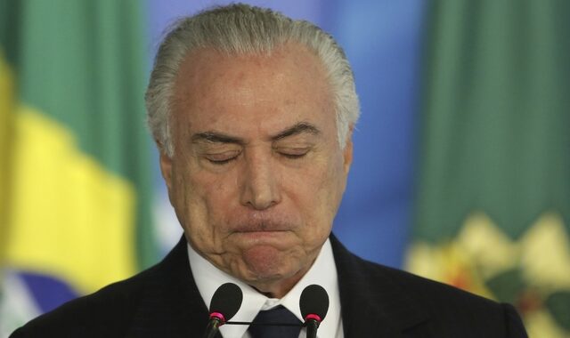 Ο πρόεδρος της Βραζιλίας κατηγορείται επίσημα για παθητική δωροδοκία