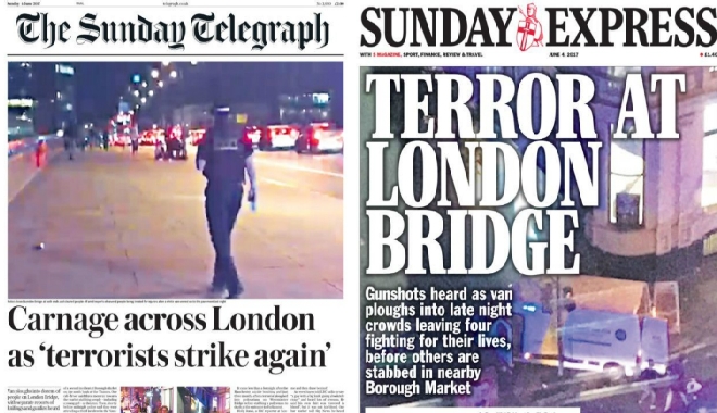 Επίθεση στο Λονδίνο: Τα πρωτοσέλιδα του βρετανικού Τύπου