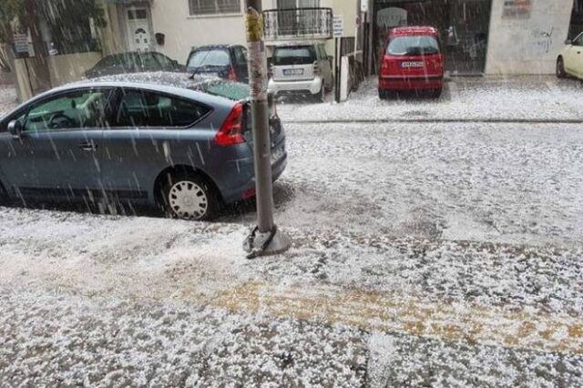 Καλό καλοκαίρι από την Ξάνθη: ‘Άσπρισε’ η πόλη από το χαλάζι