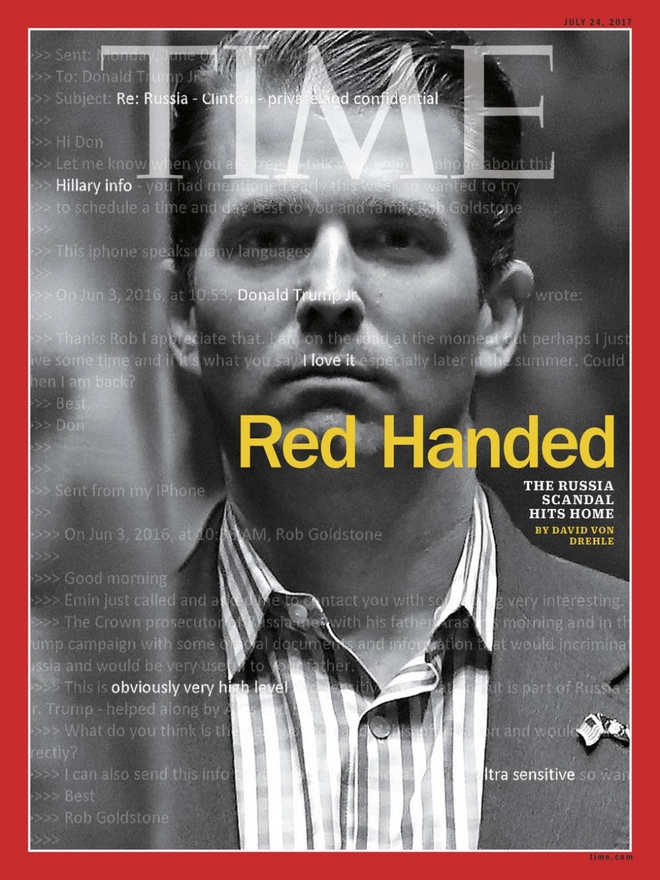 Οι περιπέτειες του Τραμπ Τζούνιορ στο εξώφυλλο του Time