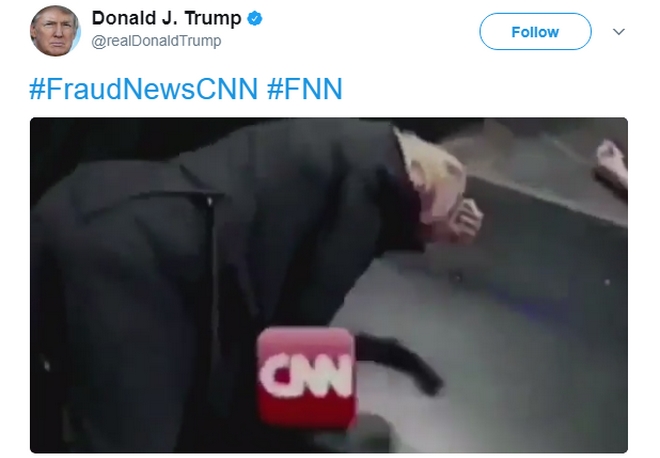 Ο Τραμπ, ναι ο πλανητάρχης, ανέβασε μοντάζ βίντεο όπου δέρνει το CNN