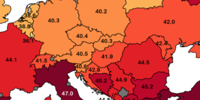 Χάρτης – Καύσωνας: Οι πιο υψηλές θερμοκρασίες που έχουν καταγραφεί στην Ευρώπη