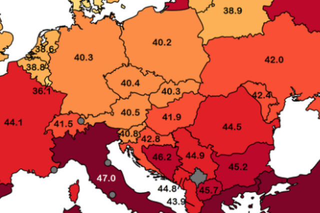 Χάρτης – Καύσωνας: Οι πιο υψηλές θερμοκρασίες που έχουν καταγραφεί στην Ευρώπη