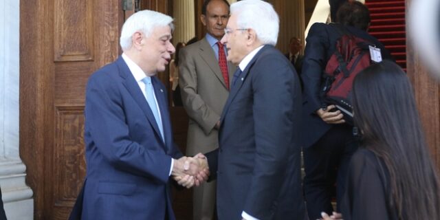 Επίσκεψη του προέδρου της Ιταλίας Σέρτζιο Ματαρέλλα στο Προεδρικό Μέγαρο